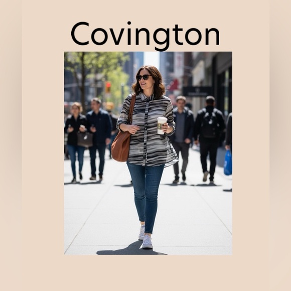 Covington Tops - Women’s Long Sleeve Sheer Button Down Collared Blouse Size 2X